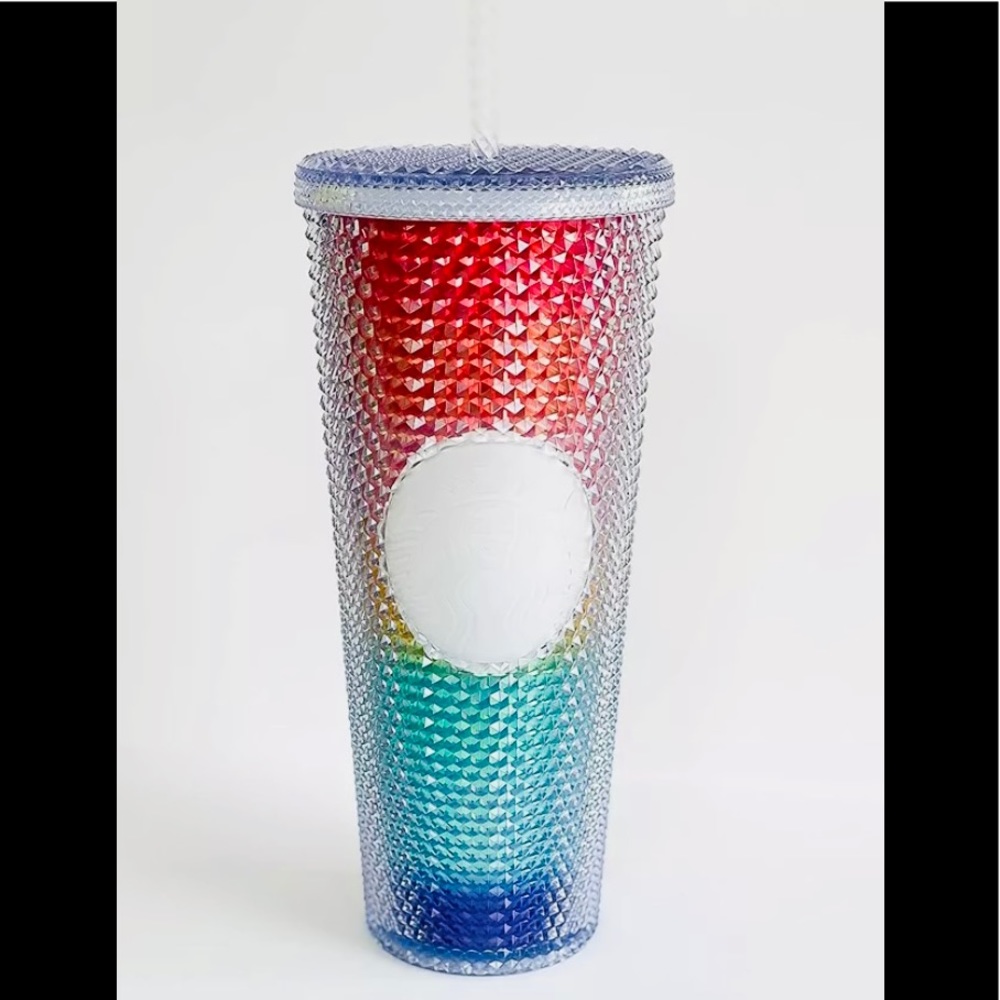 Starbucks Rainbow Pride Studded Cup Ombre Cold Tumbler Venti 24oz USA New 2020 - Picture 6 of 10